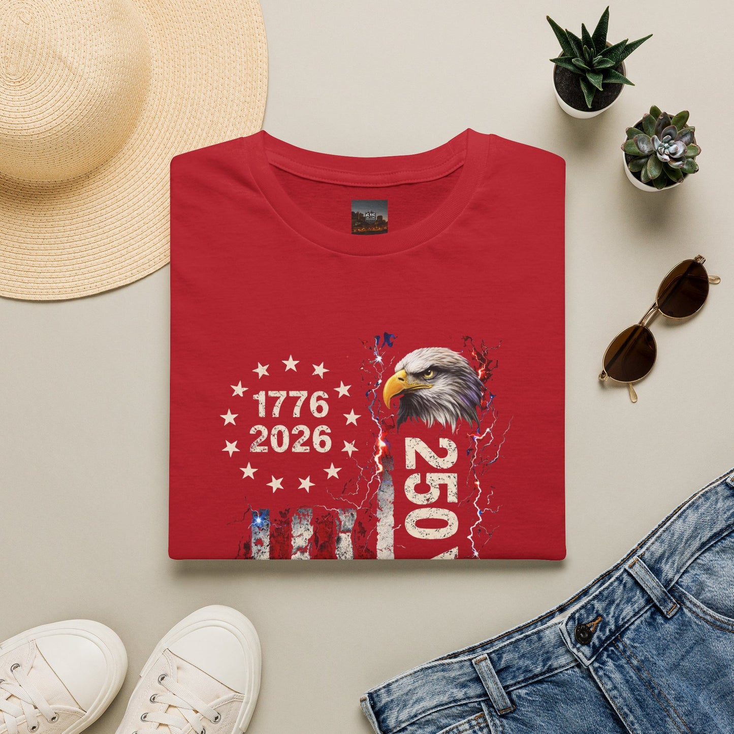 #250 1776-2026 250 Years USA Bicentennial Eagle T-Shirt