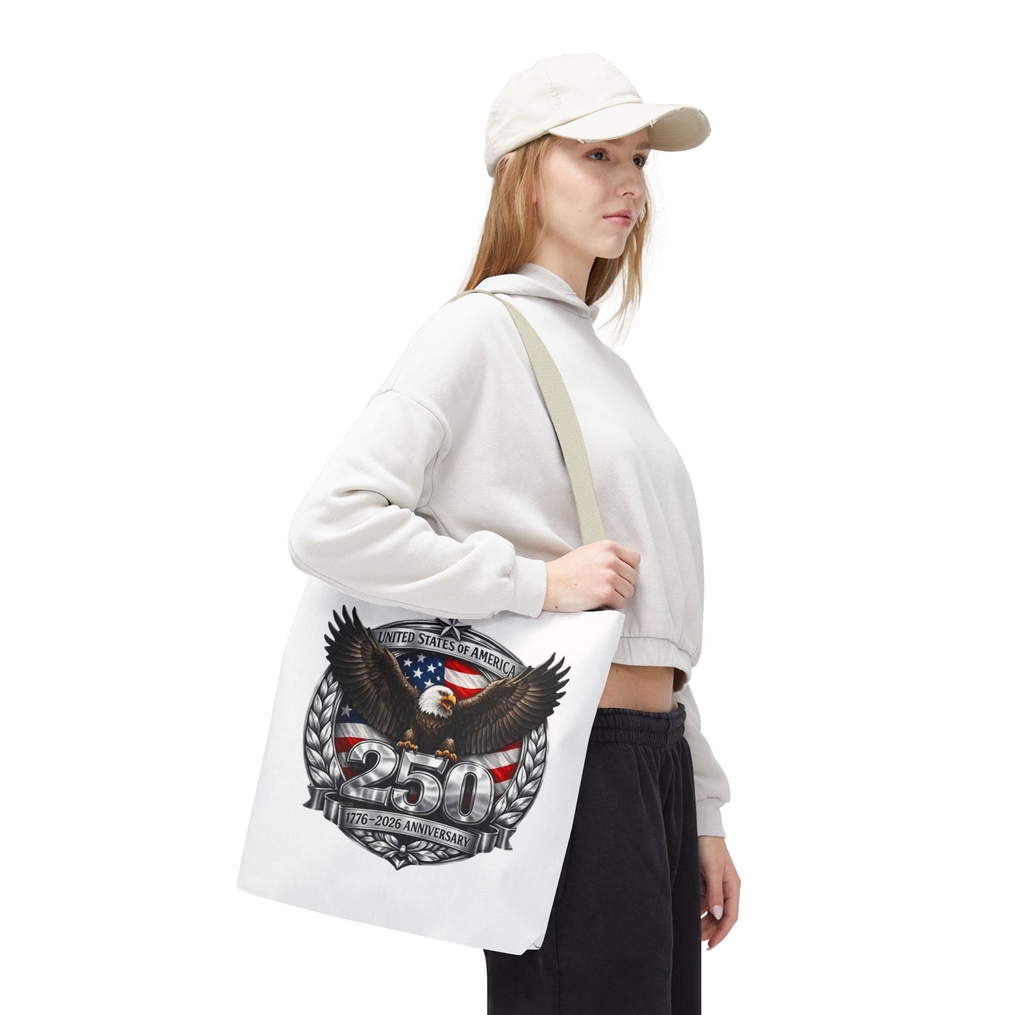 #250 Patriotic Bald Eagle 250 United States Emblem Tote Bag