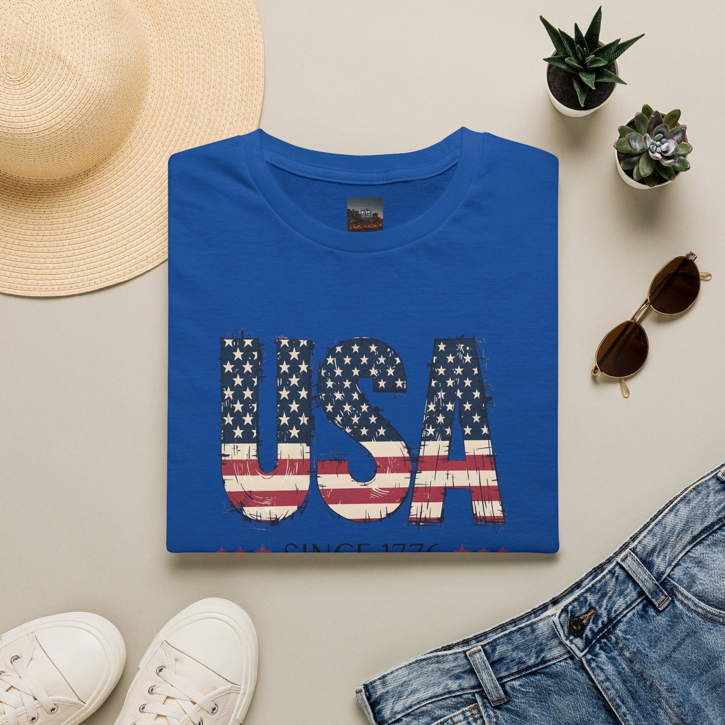 #250 USA Flag "USA Since 1776" Patriotic T-Shirt