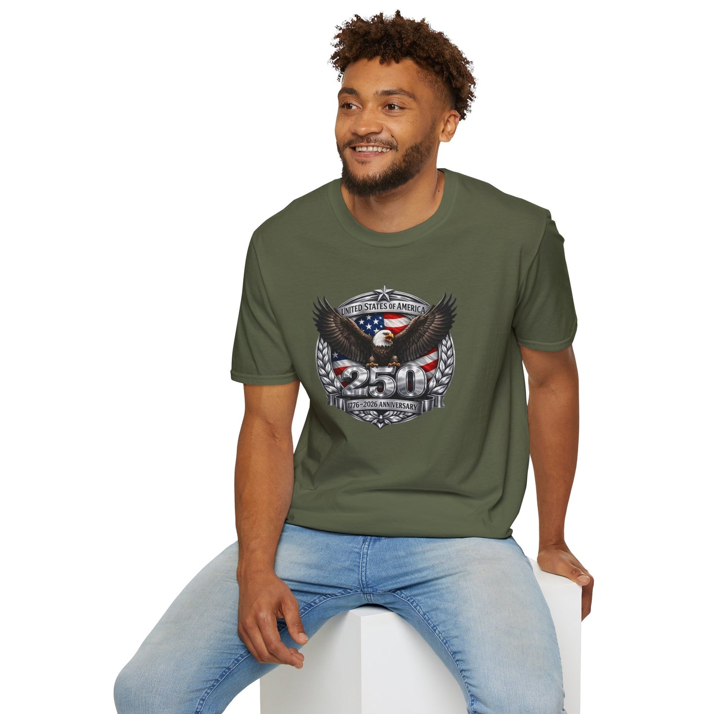 #250 Patriotic Bald Eagle 250 United States Emblem T-Shirt
