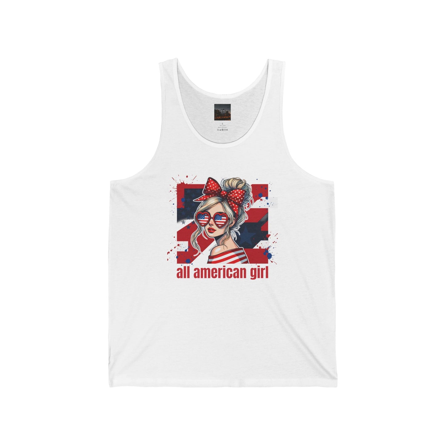 #250 All American Girl Patriotic Tank Top