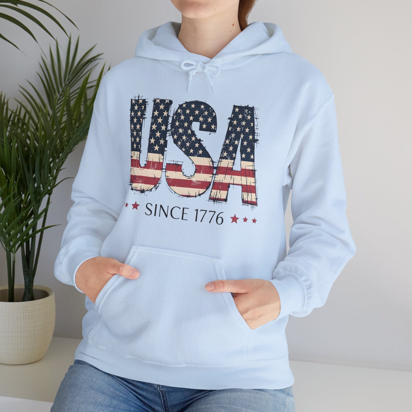 #250 USA Flag "USA Since 1776" Patriotic Hoodie