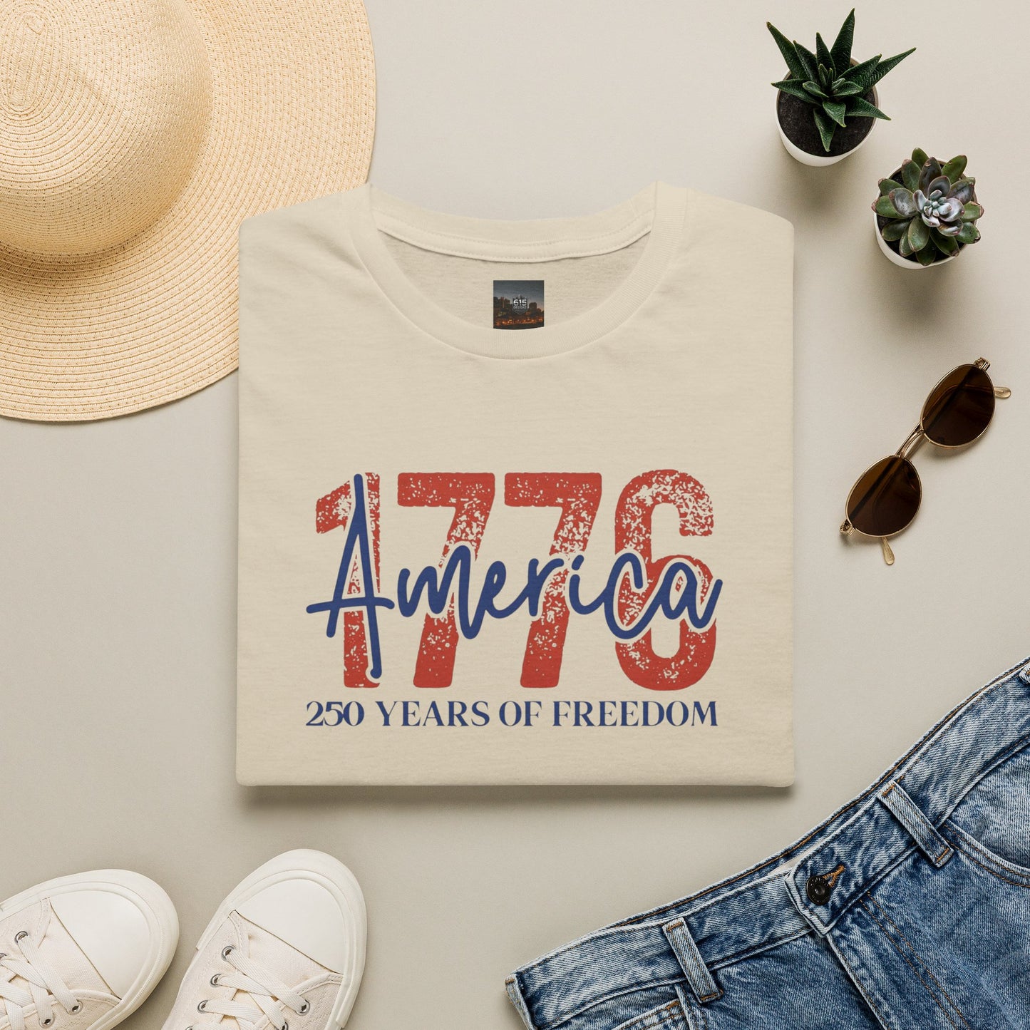 #250 1776 America: 250 Years of Freedom' Patriotic Independence Day Soft-Style Tee