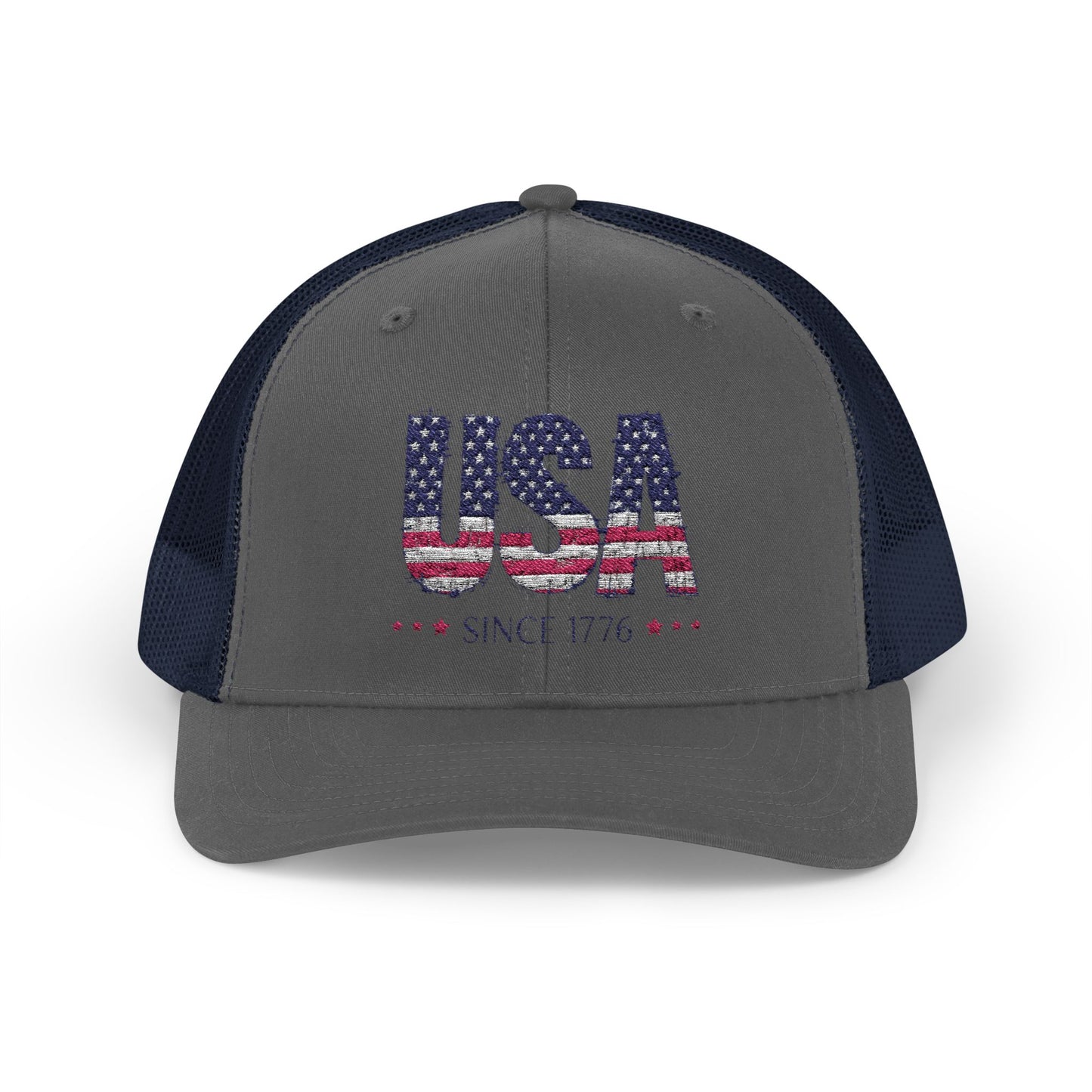 #250 USA Flag "USA Since 1776" Patriotic Snapback Trucker Cap