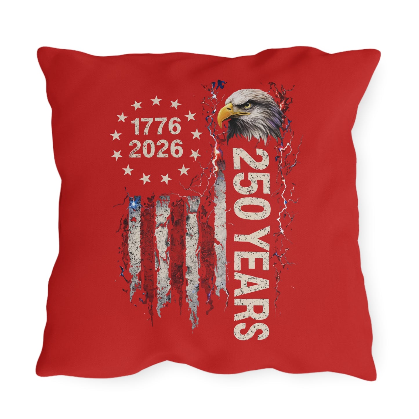 #250 1776-2026 250 Years USA Bicentennial Eagle Outdoor Throw Pillow