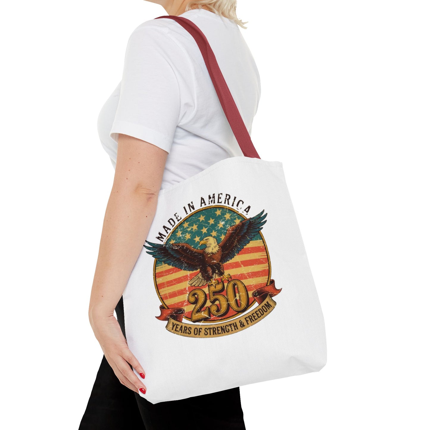 #250 Made in America Eagle 250th Anniversary Patriotic Tote Bag