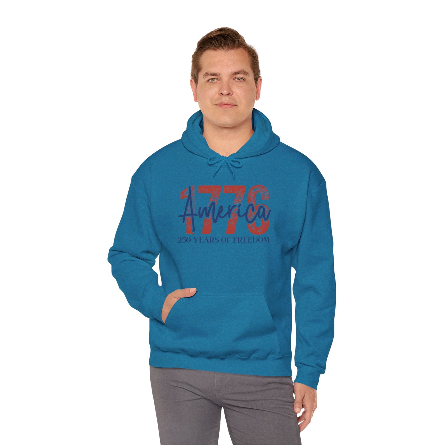 #250 1776 America: 250 Years of Freedom' Patriotic Independence Day Hoodie