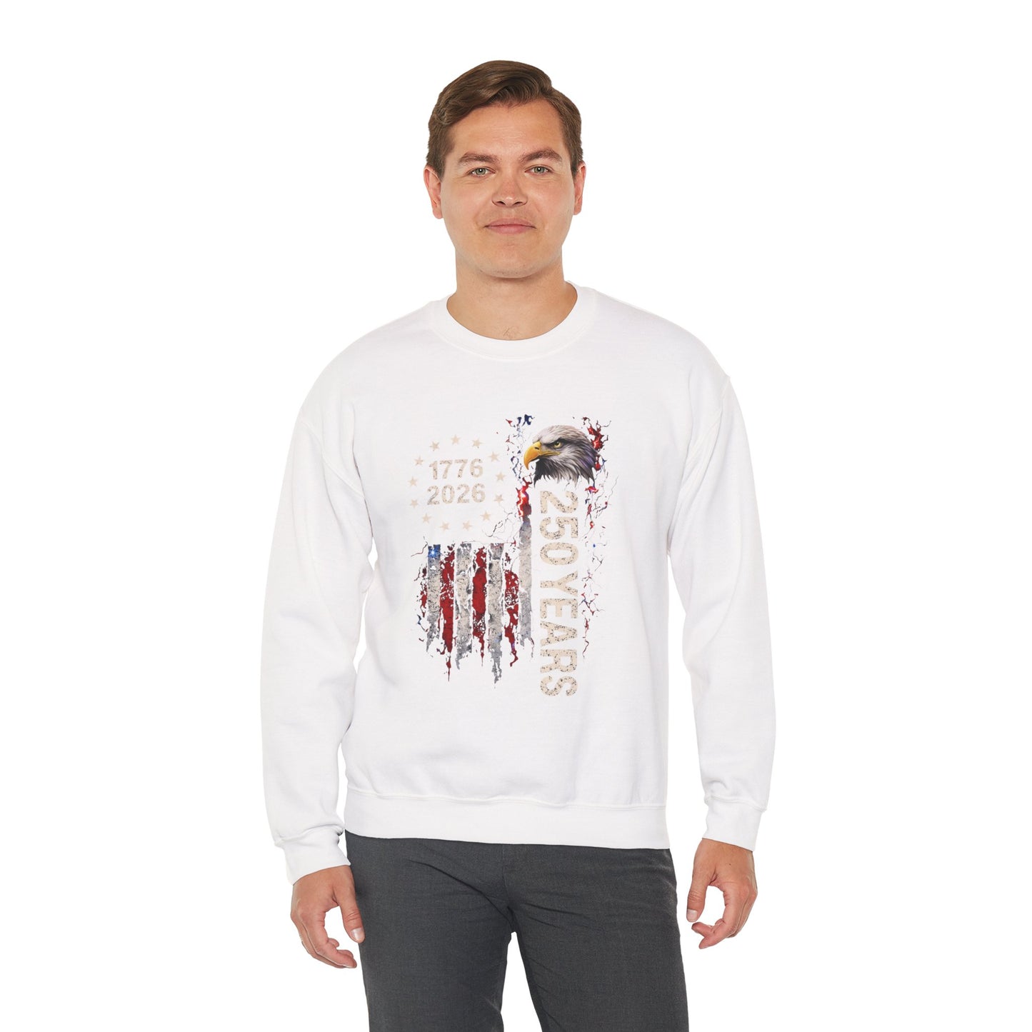 #250 1776-2026 250 Years USA Bicentennial Eagle Crewneck Sweatshirt