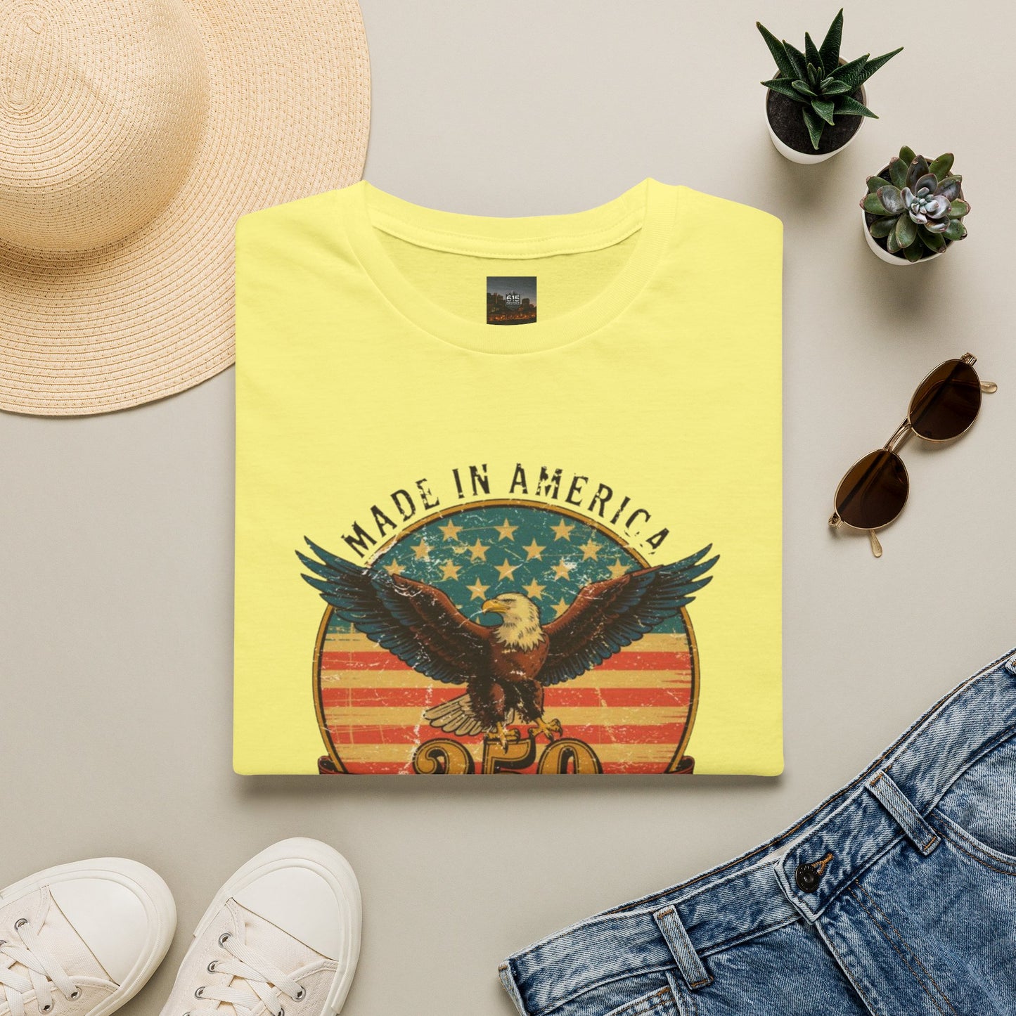 #250 Made in America Eagle 250th Anniversary Patriotic T-Shirt