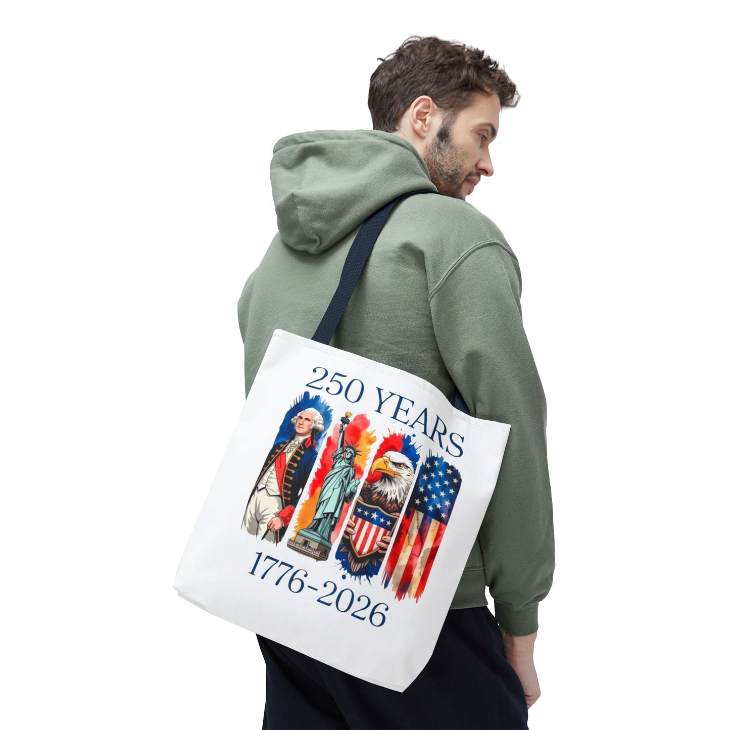 #250 250 Years American History Celebration 1776–2026 Patriotic Tote Bag