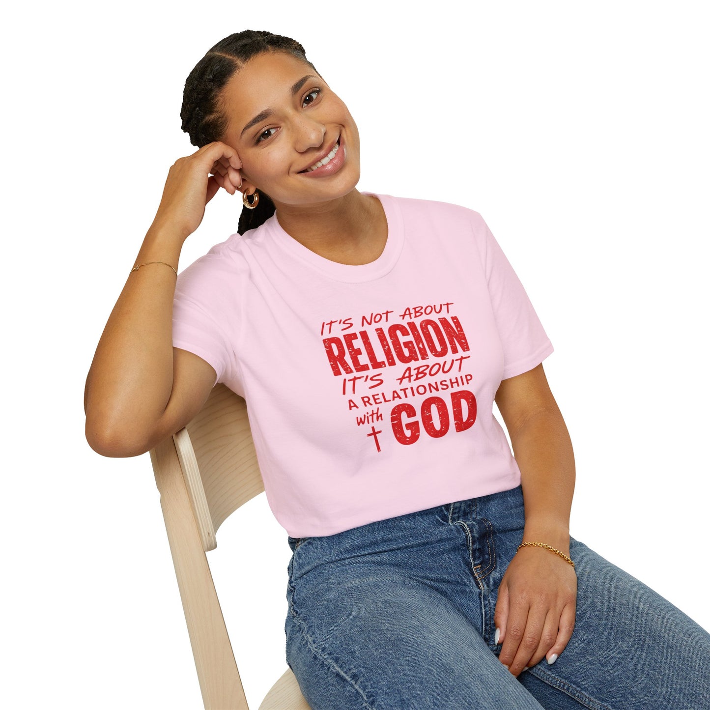 It's Not About Religion, It's About a Relationship with God - Christian Message T-Shirt