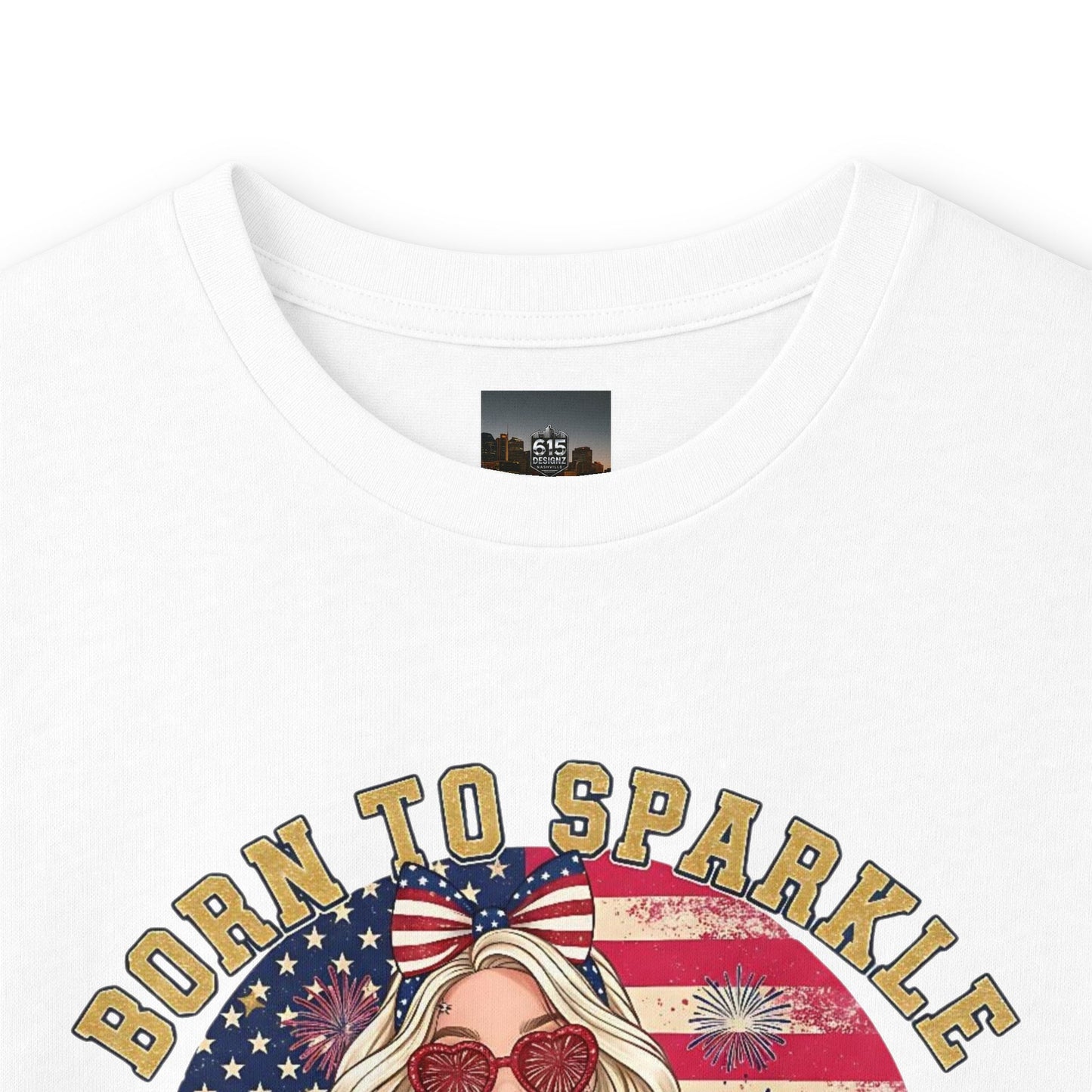 #250 "Born to Sparkle Since 1776" Patriotic Long Sleeve Tee