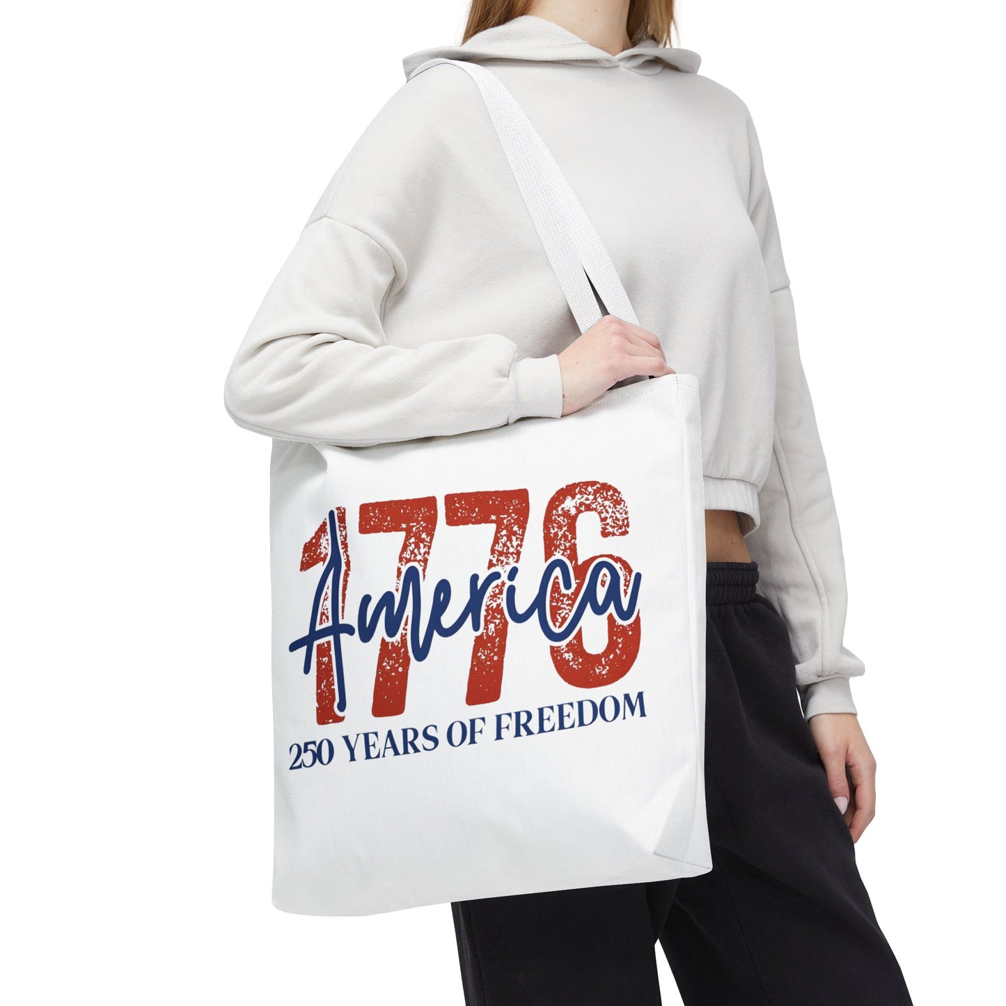 #250 1776 America: 250 Years of Freedom' Patriotic Independence Day Tote Bag