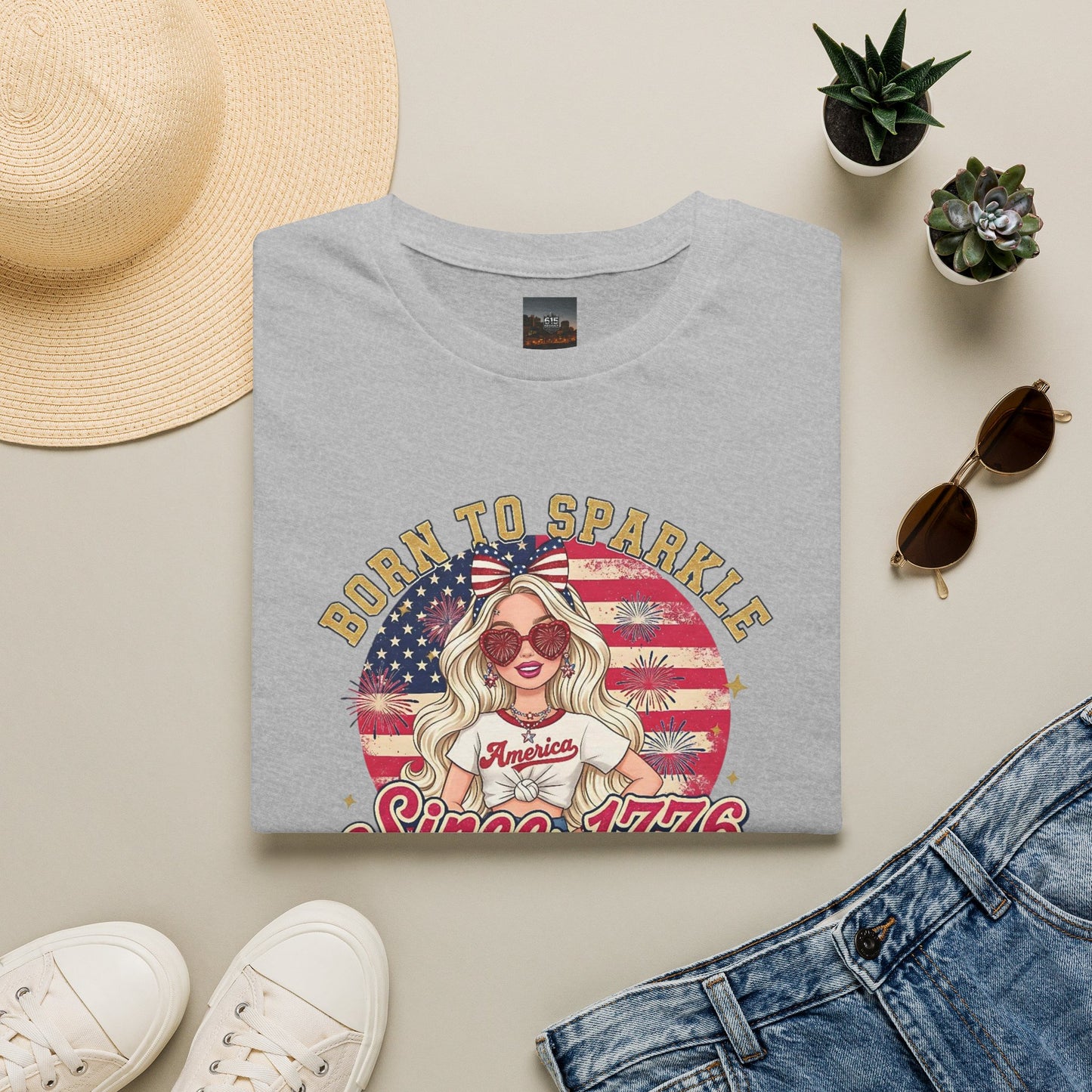 #250 "Born to Sparkle Since 1776" Patriotic T-Shirt