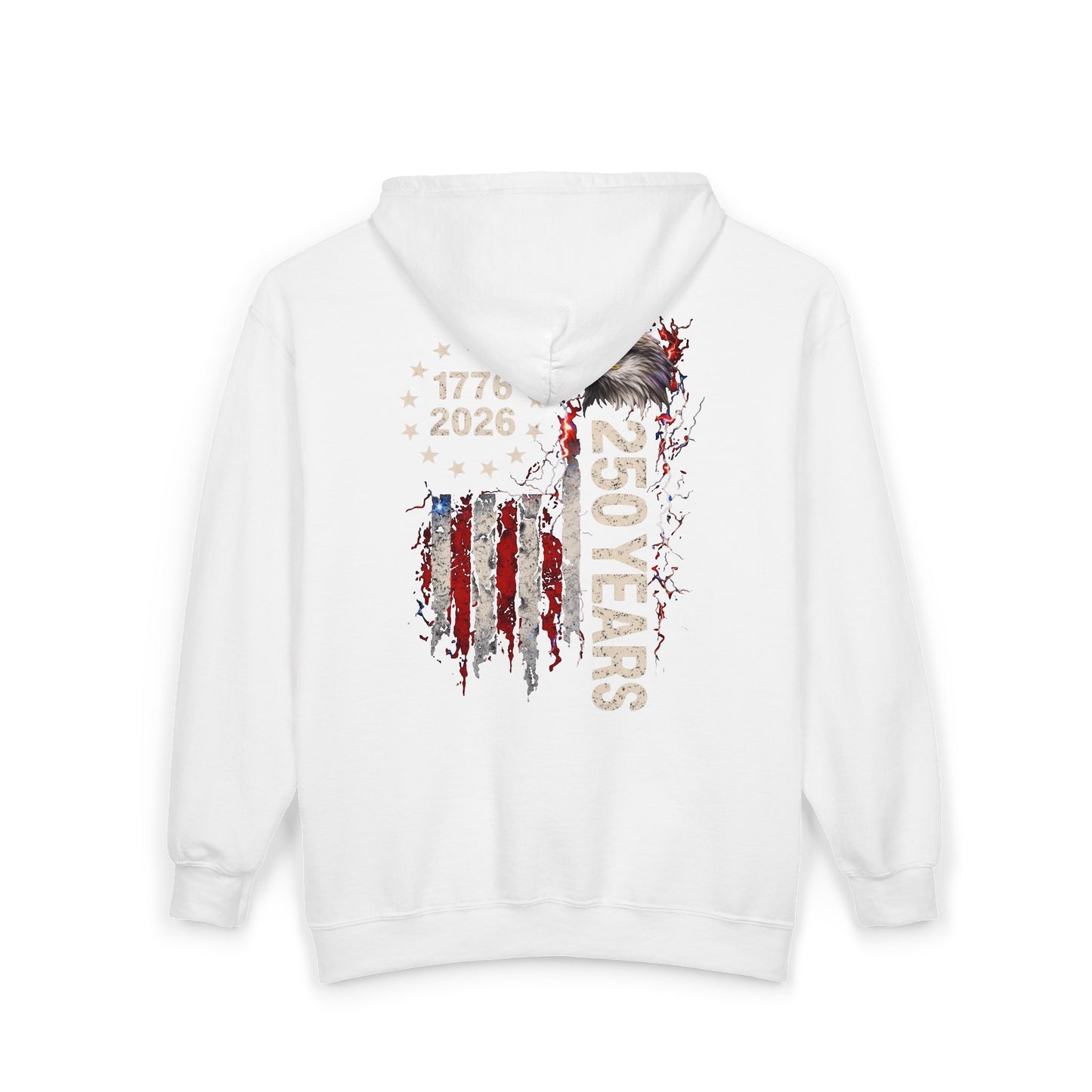 #250 1776-2026 250 Years USA Bicentennial Eagle Zip Hoodie