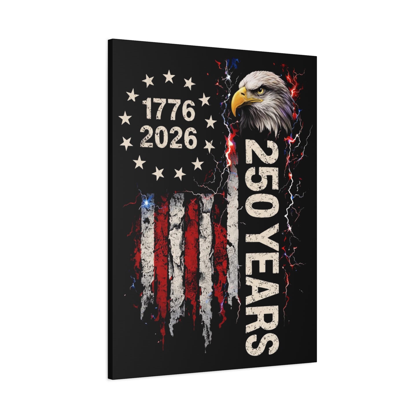 #250 1776-2026 250 Years USA Bicentennial Eagle Matte Canvas Wall Art