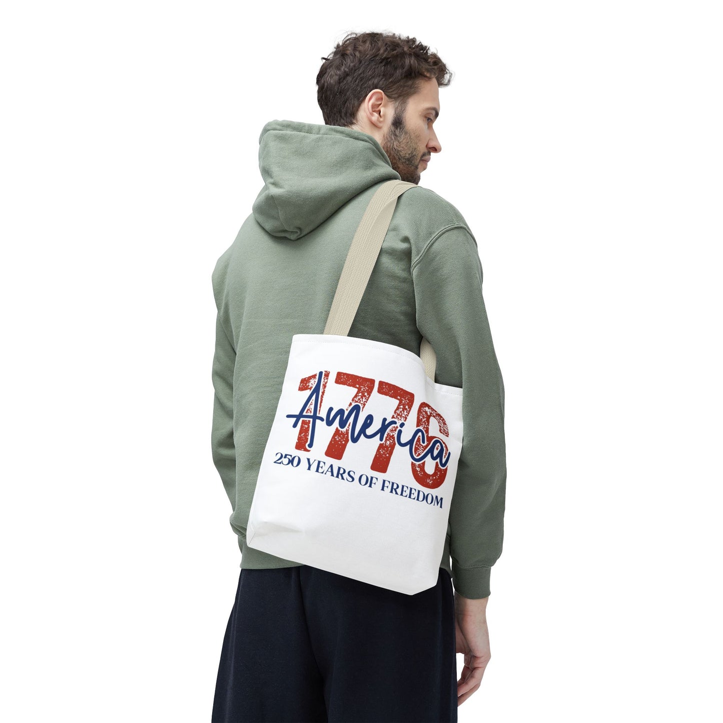#250 1776 America: 250 Years of Freedom' Patriotic Independence Day Tote Bag