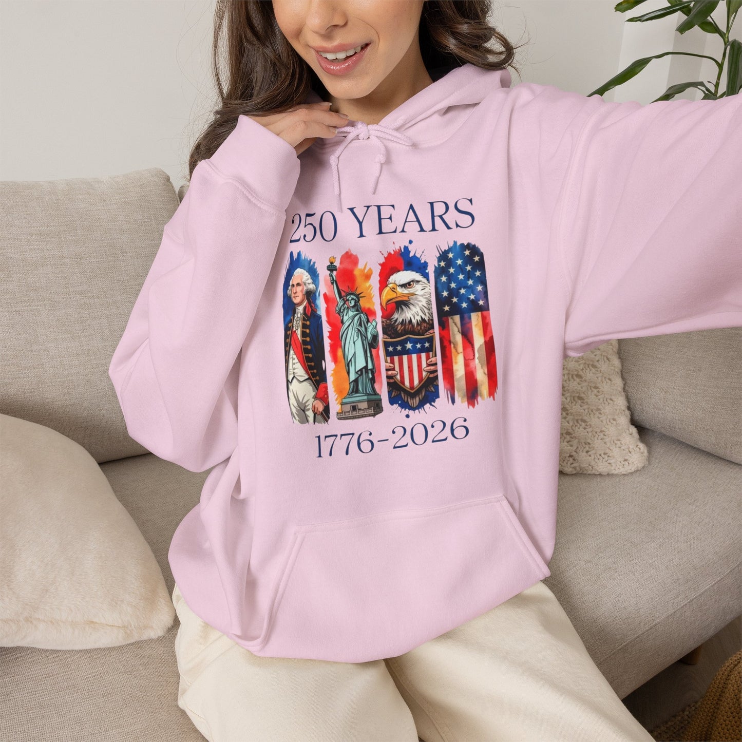 #250 250 Years American History Celebration 1776–2026 Patriotic Hoodie