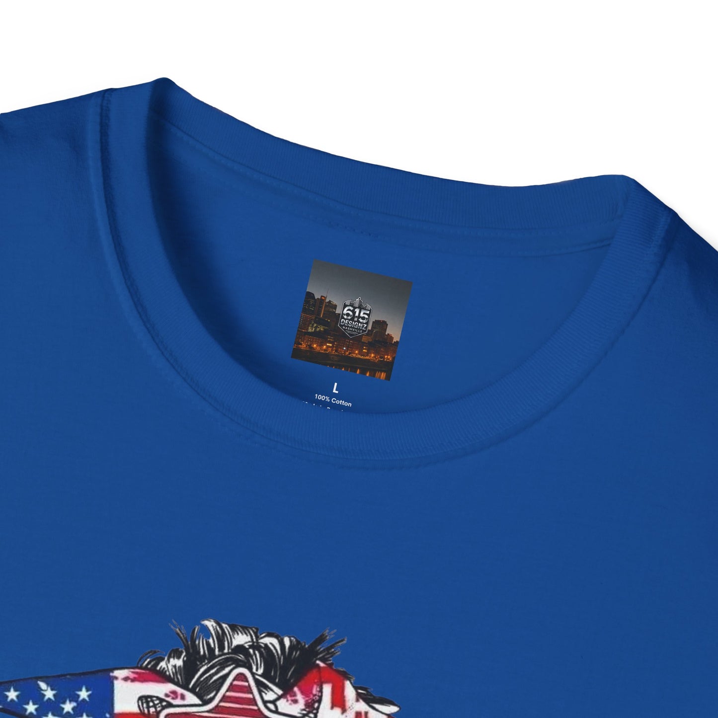 Mama USA Flag Messy Bun T-Shirt