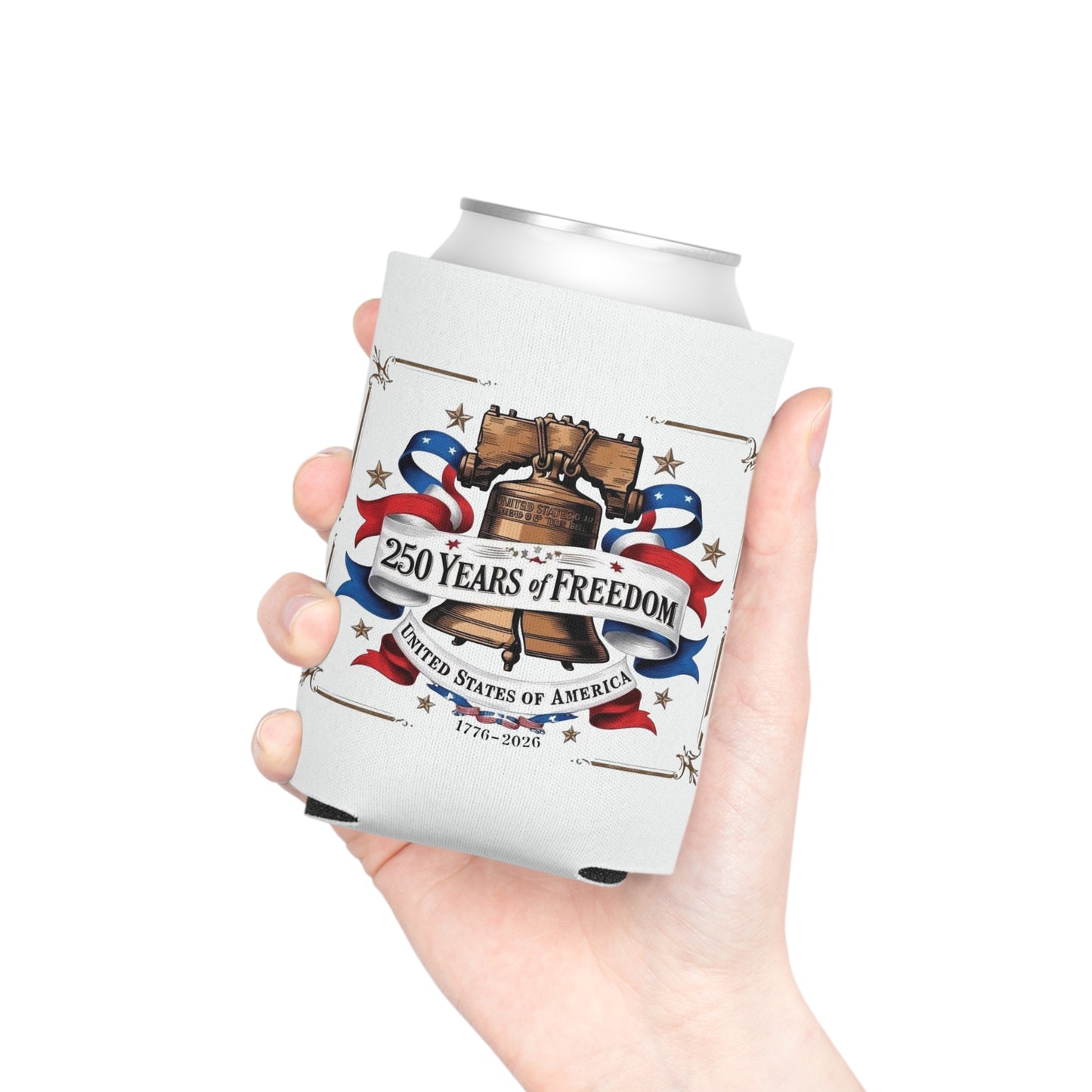 #250 250 Years of Freedom Liberty Bell Can Cooler - Beverage Koozie