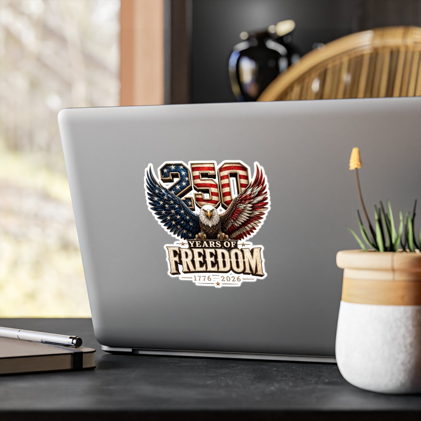 #250 250 Years of Freedom Eagle Patriotic American Flag Anniversary (1776–2026) Vinyl Kiss-Cut Decal
