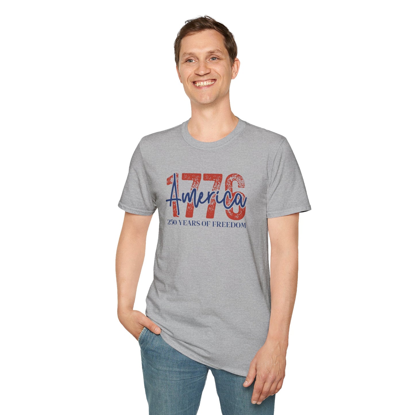 #250 1776 America: 250 Years of Freedom' Patriotic Independence Day Soft-Style Tee