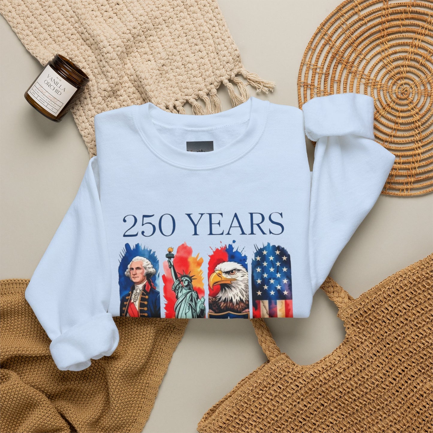 #250 250 Years American History Celebration 1776–2026 Patriotic Crewneck Sweatshirt