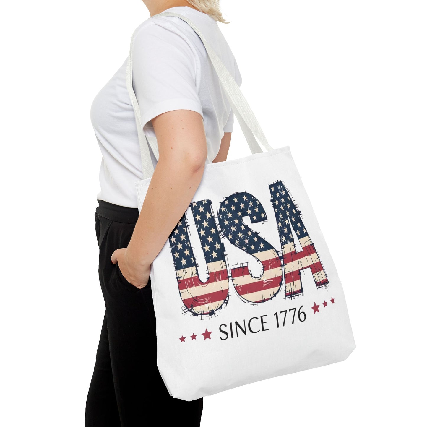 #250 USA Flag "USA Since 1776" Patriotic Tote Bag