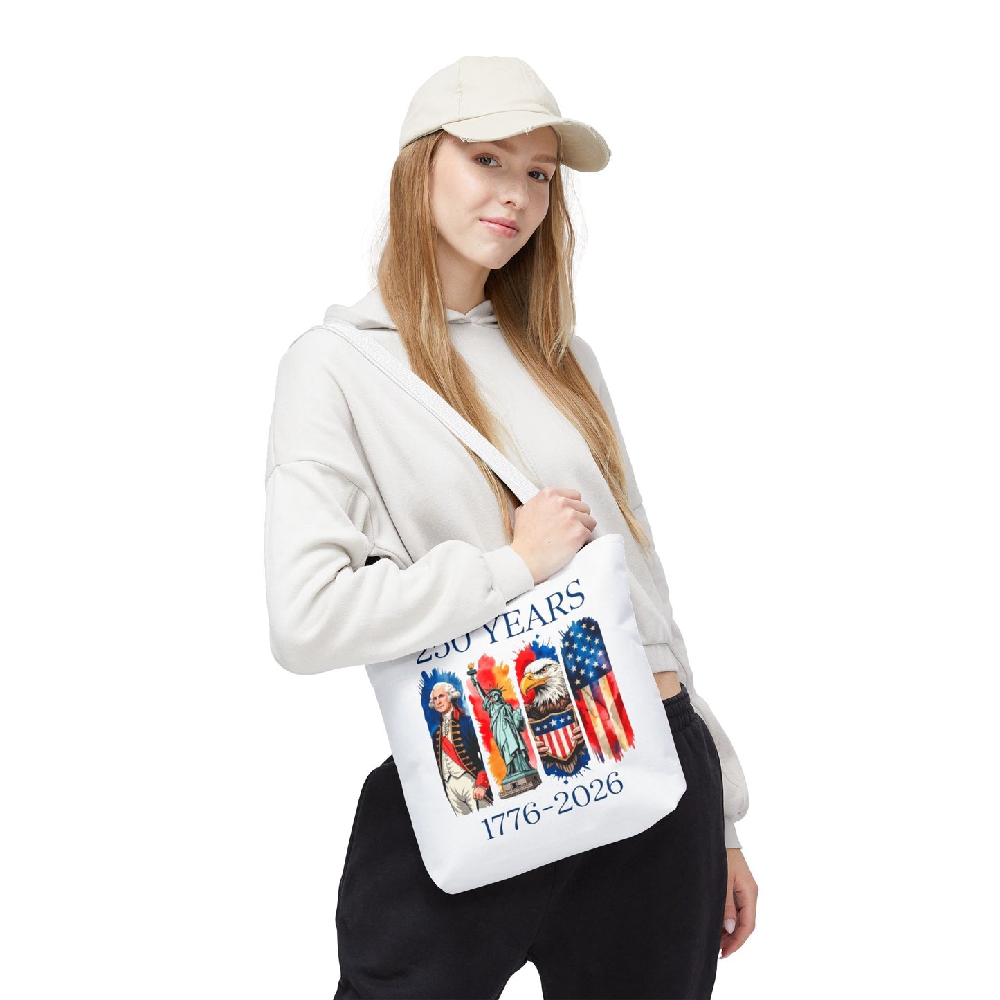 #250 250 Years American History Celebration 1776–2026 Patriotic Tote Bag