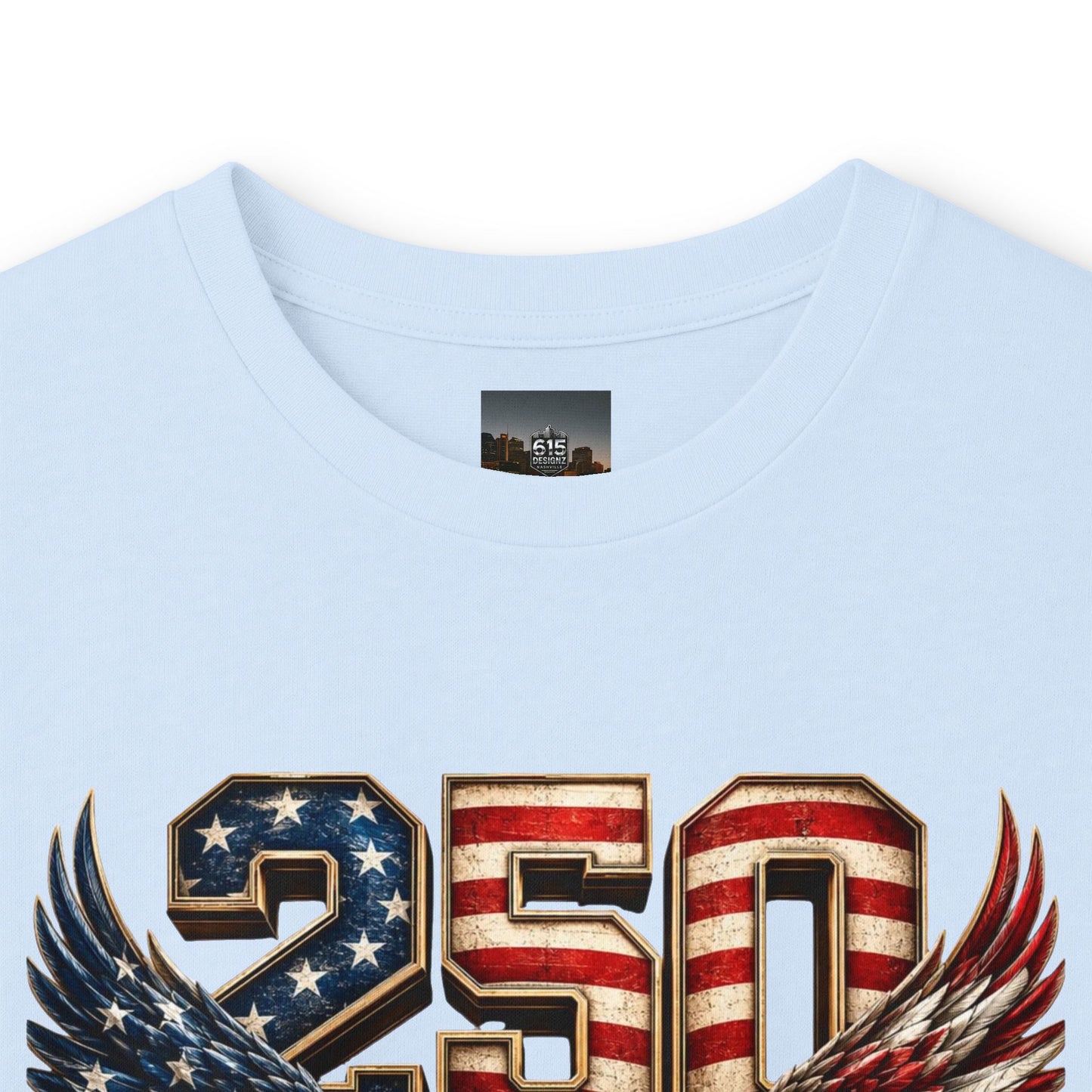 #250 250 Years of Freedom Eagle Patriotic American Flag Anniversary (1776–2026) Long Sleeve Tee