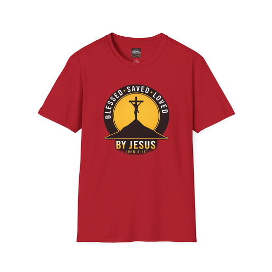 Blessed • Saved • Loved by Jesus T-Shirt — Christian Faith Tee