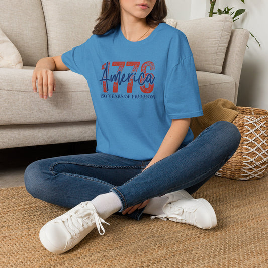 #250 1776 America: 250 Years of Freedom' Patriotic Independence Day Soft-Style Tee