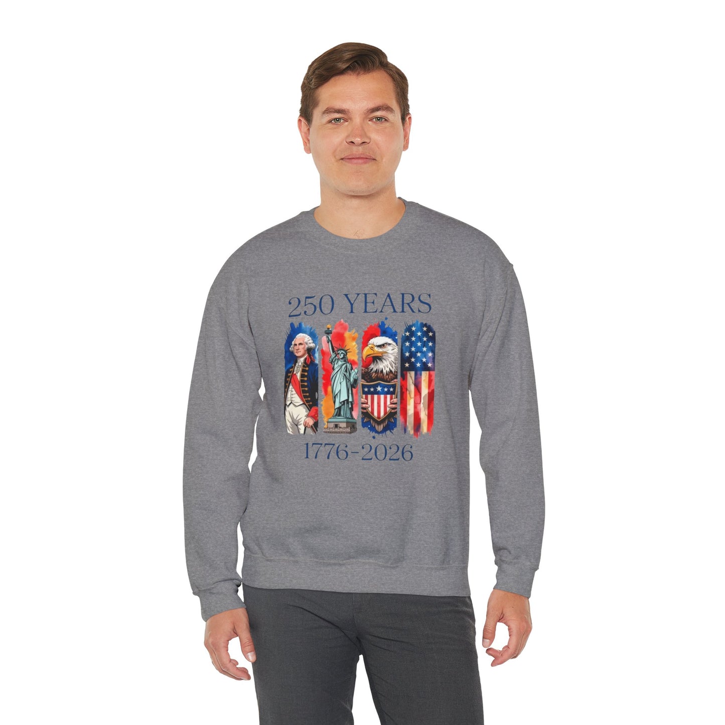 #250 250 Years American History Celebration 1776–2026 Patriotic Crewneck Sweatshirt