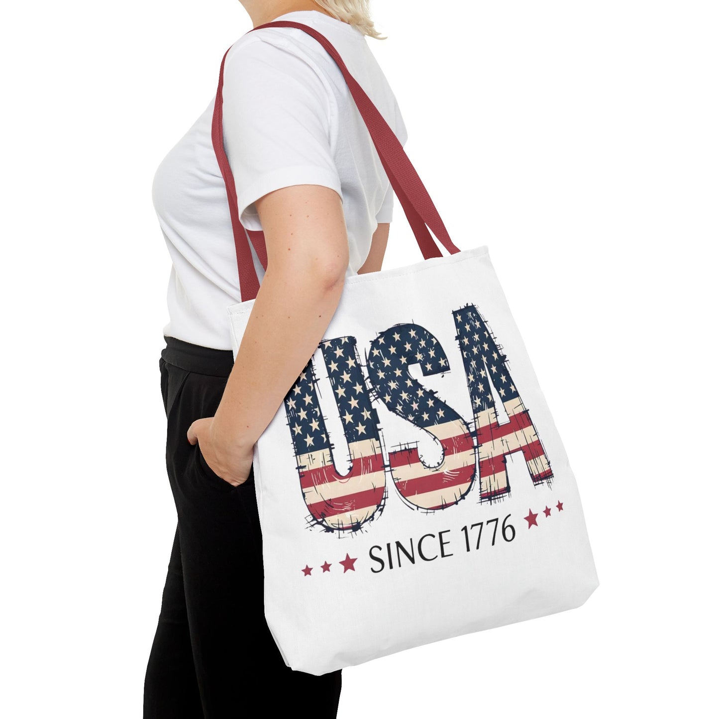 #250 USA Flag "USA Since 1776" Patriotic Tote Bag
