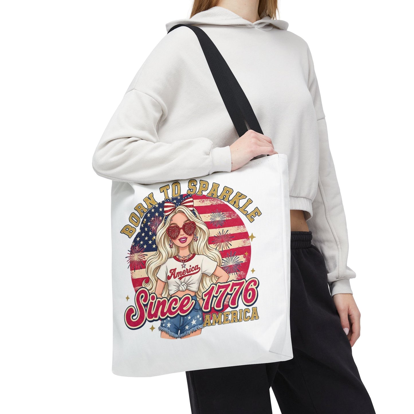 #250 "Born to Sparkle Since 1776" Patriotic Tote Bag