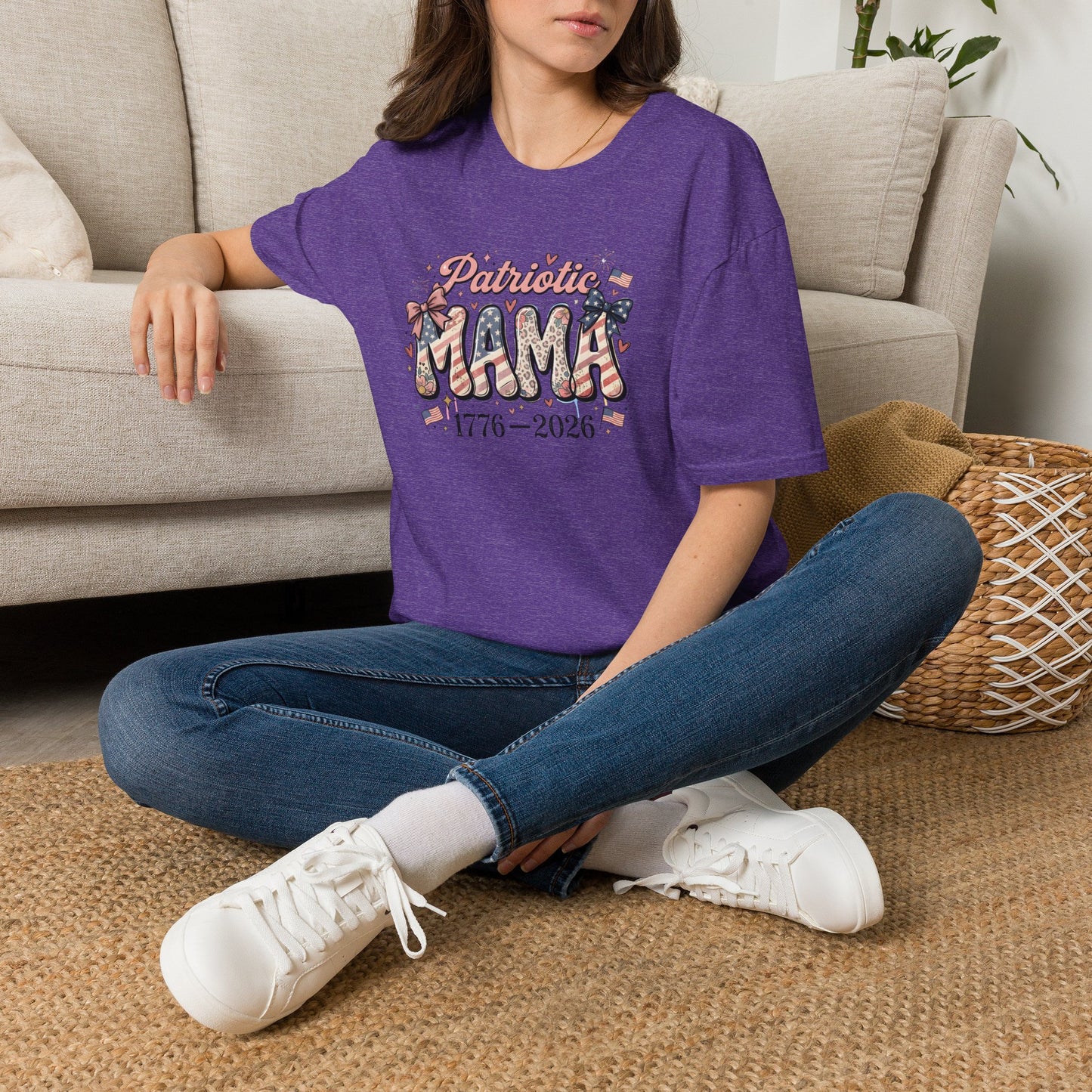 #250 Patriotic Mama 1776–2026 American Flag T-Shirt