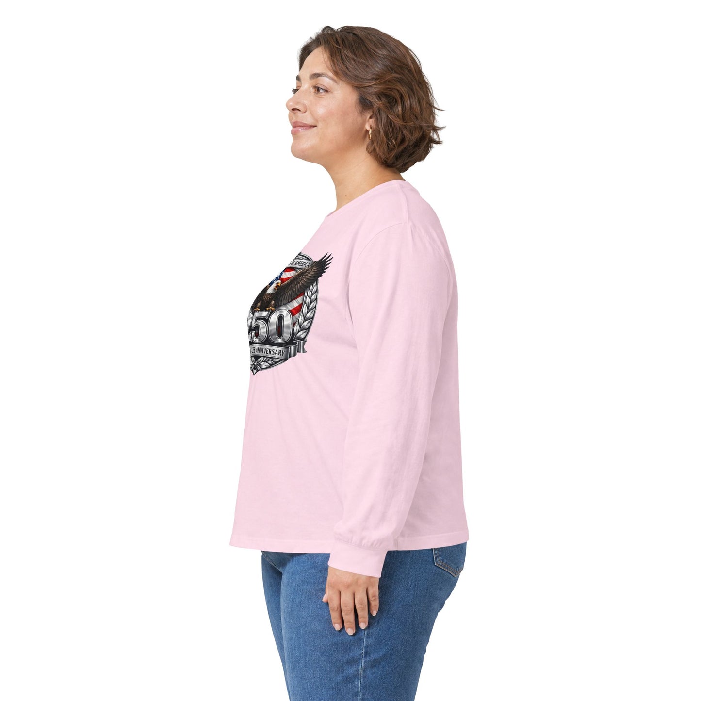#250 Patriotic Bald Eagle 250 United States Emblem Long Sleeve Tee