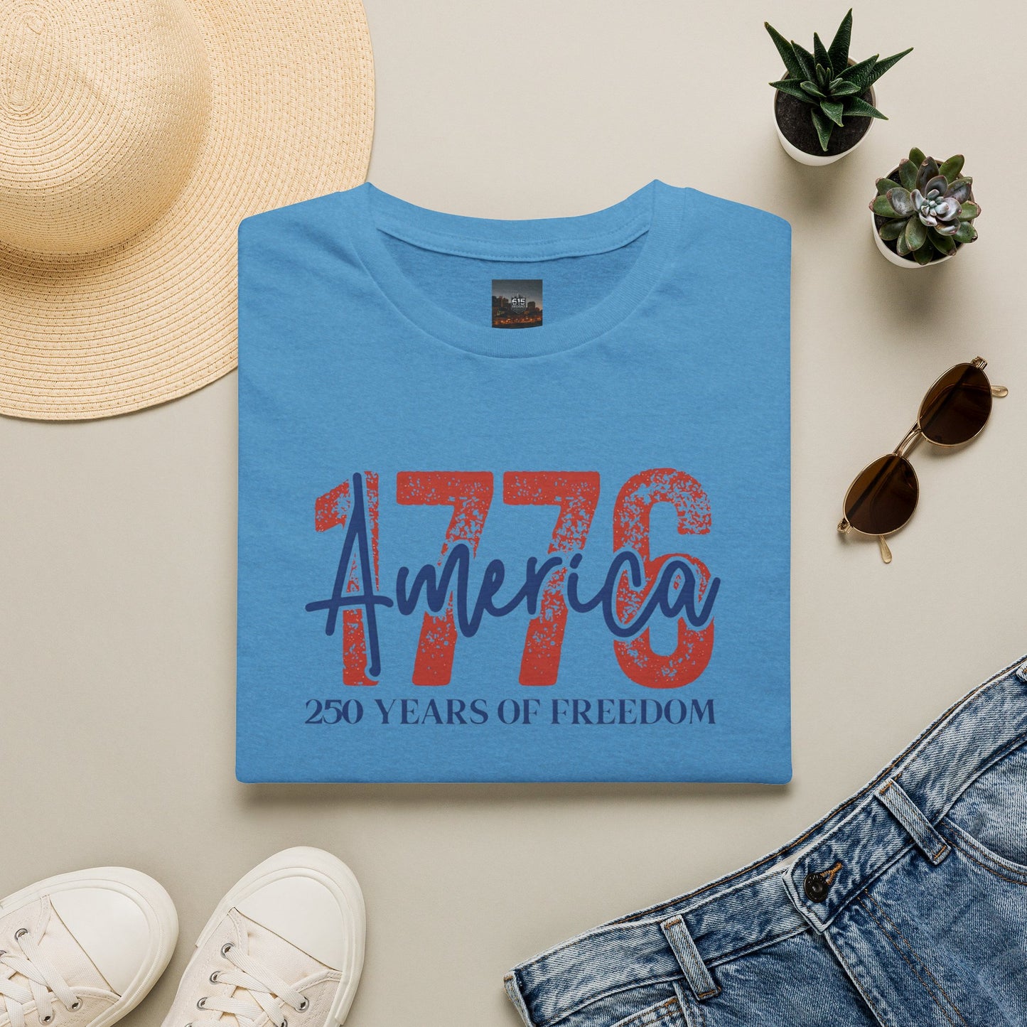#250 1776 America: 250 Years of Freedom' Patriotic Independence Day Soft-Style Tee