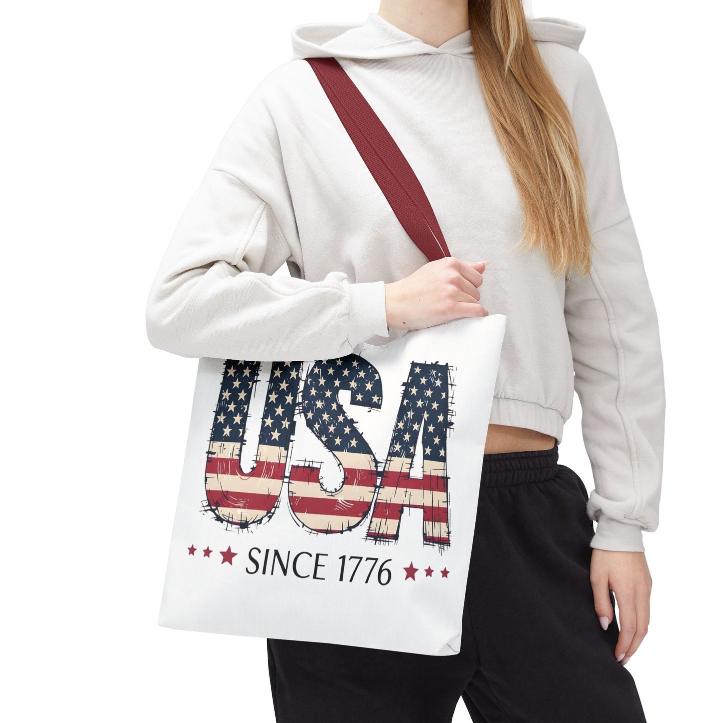 #250 USA Flag "USA Since 1776" Patriotic Tote Bag