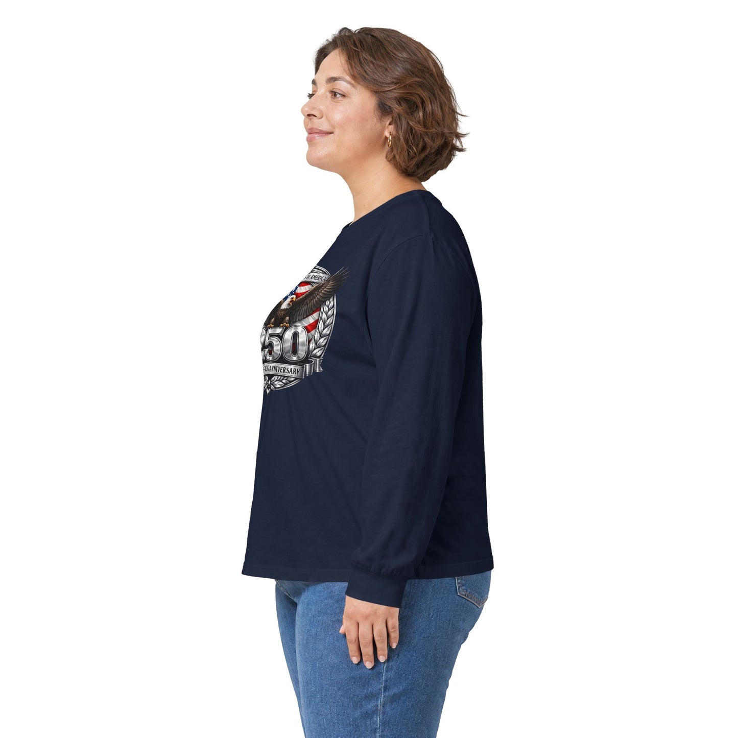 #250 Patriotic Bald Eagle 250 United States Emblem Long Sleeve Tee