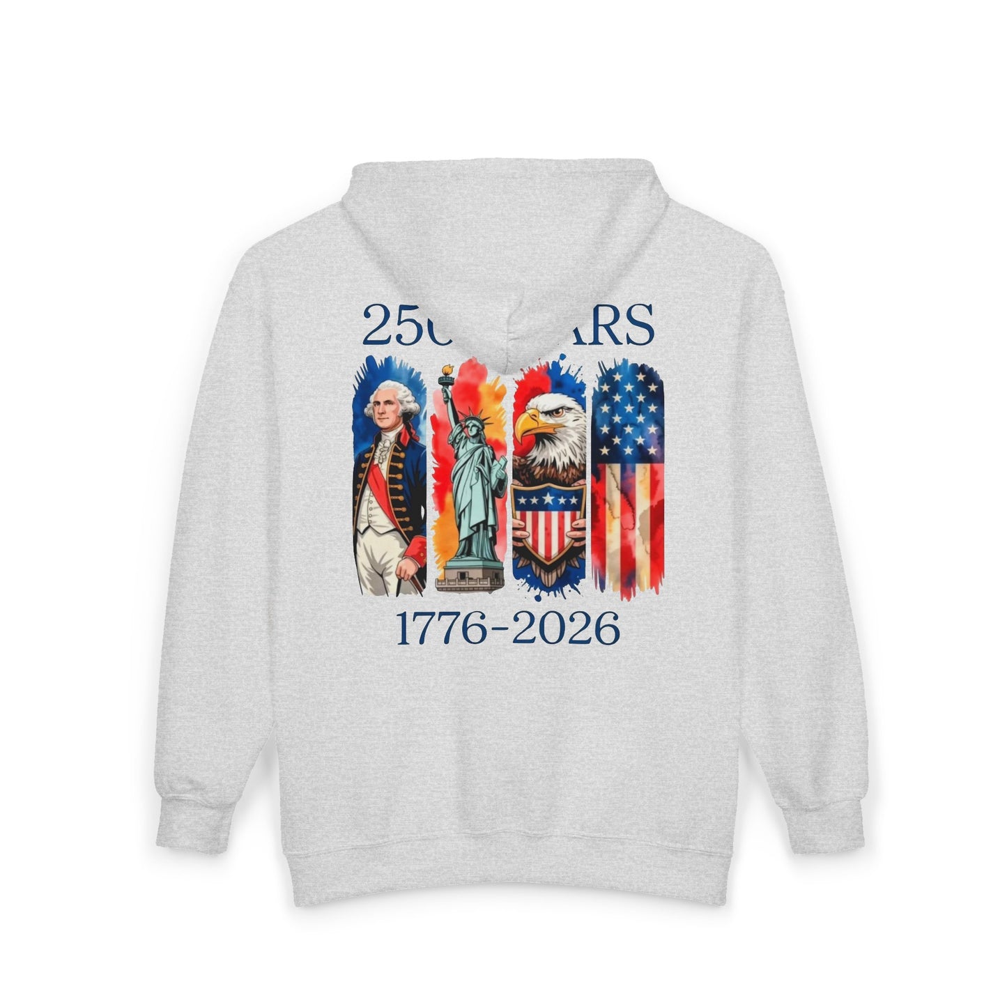 #250 250 Years American History Celebration 1776–2026 Patriotic Zip Hoodie