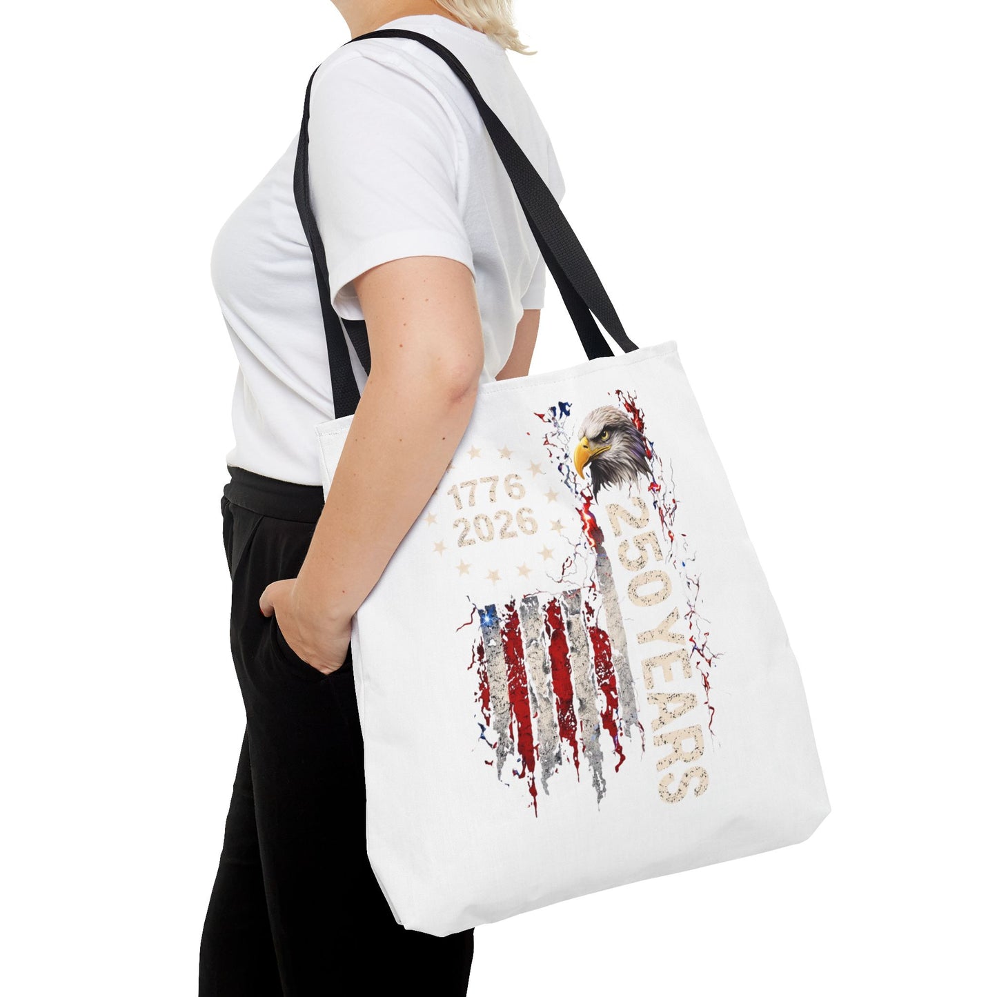 #250 1776-2026 250 Years USA Bicentennial Eagle Tote Bag
