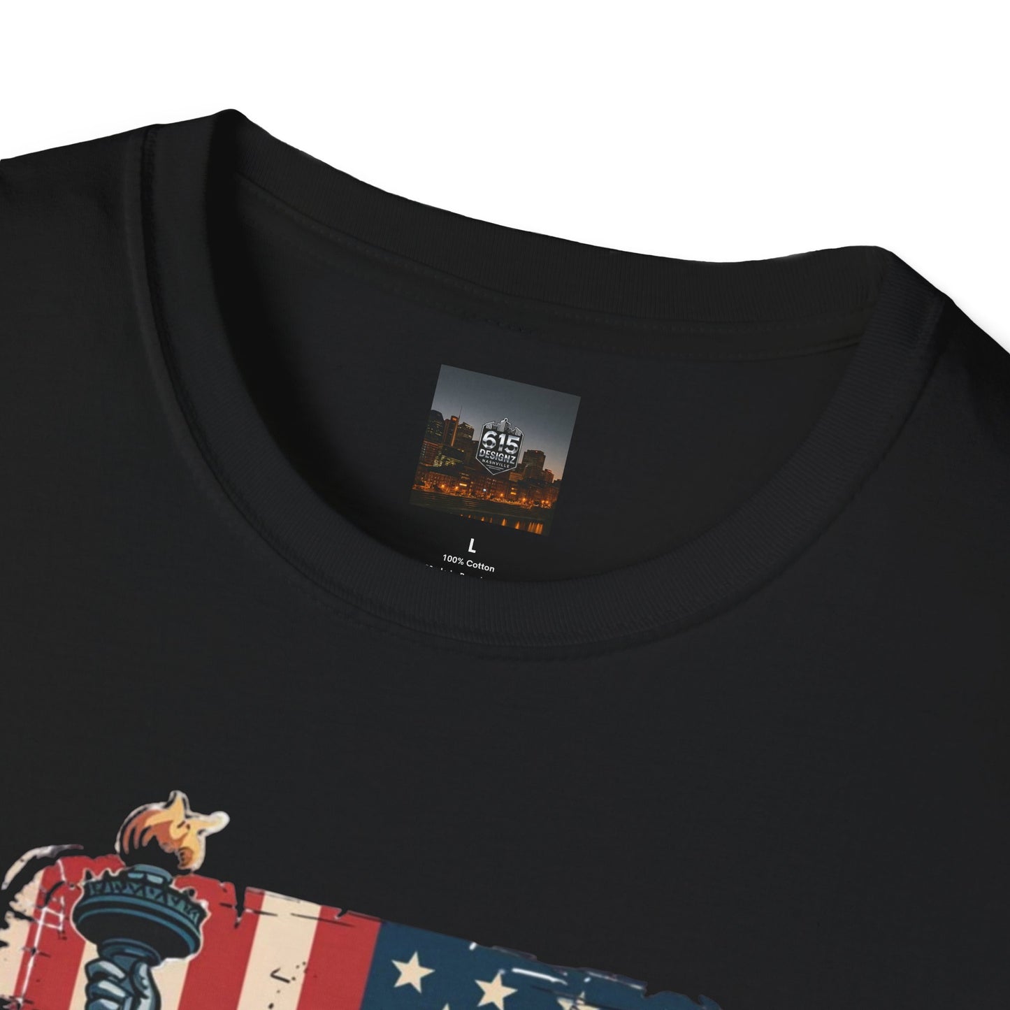 #250 Statue of Liberty American Flag 'America' Patriotic Independence Day T‑Shirt