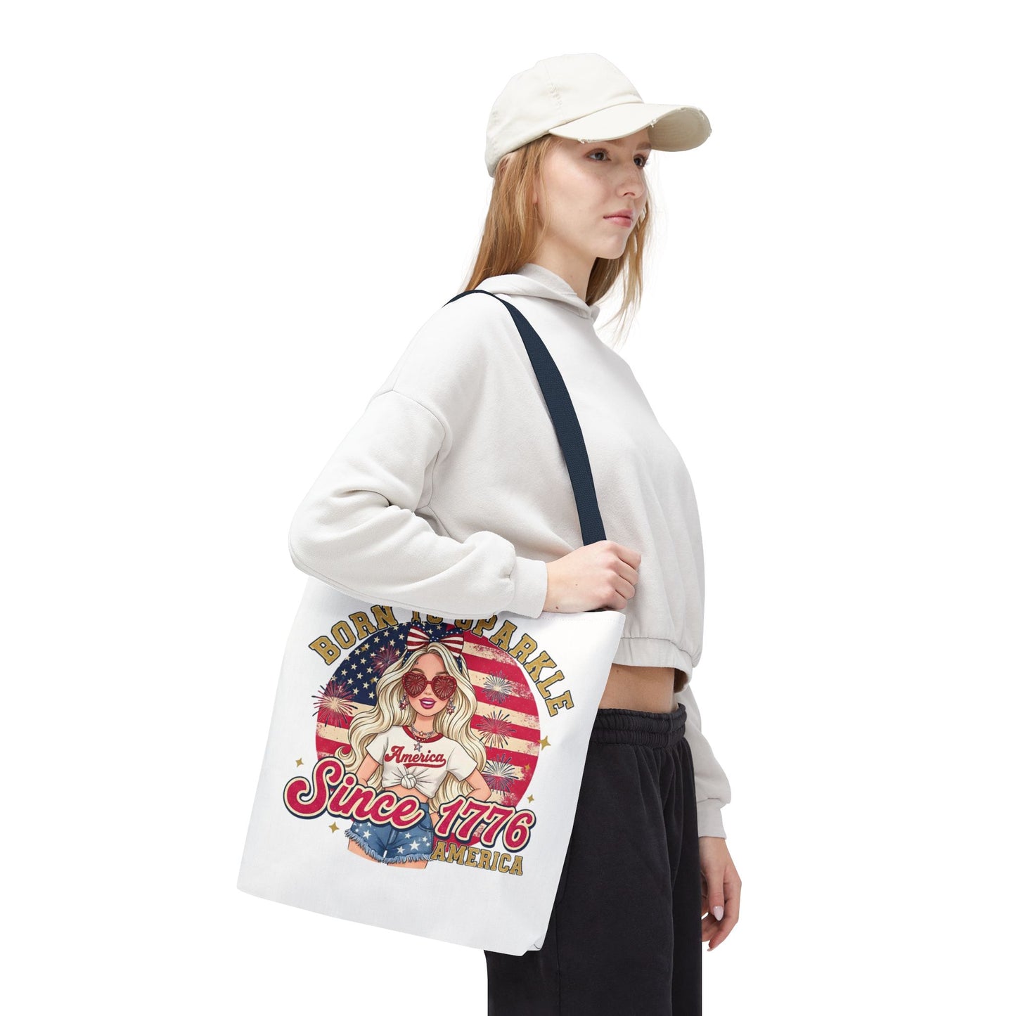 #250 "Born to Sparkle Since 1776" Patriotic Tote Bag
