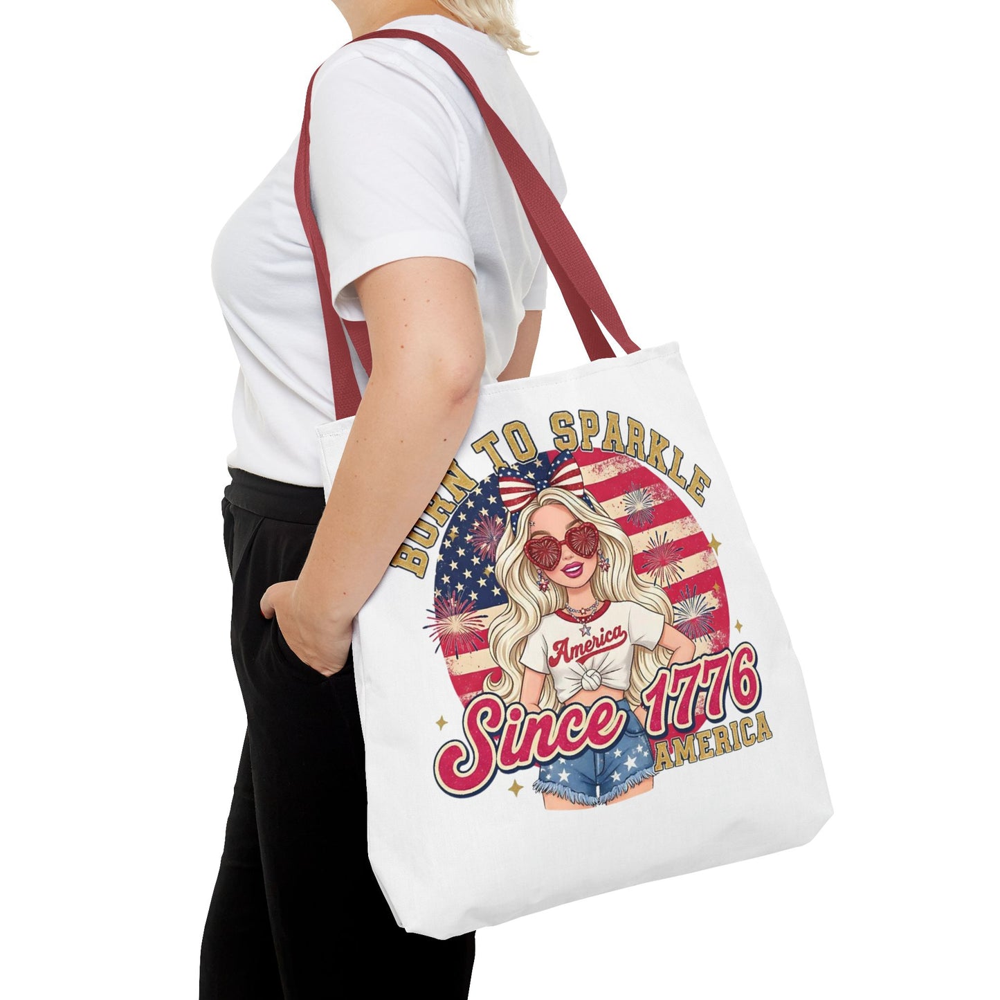 #250 "Born to Sparkle Since 1776" Patriotic Tote Bag