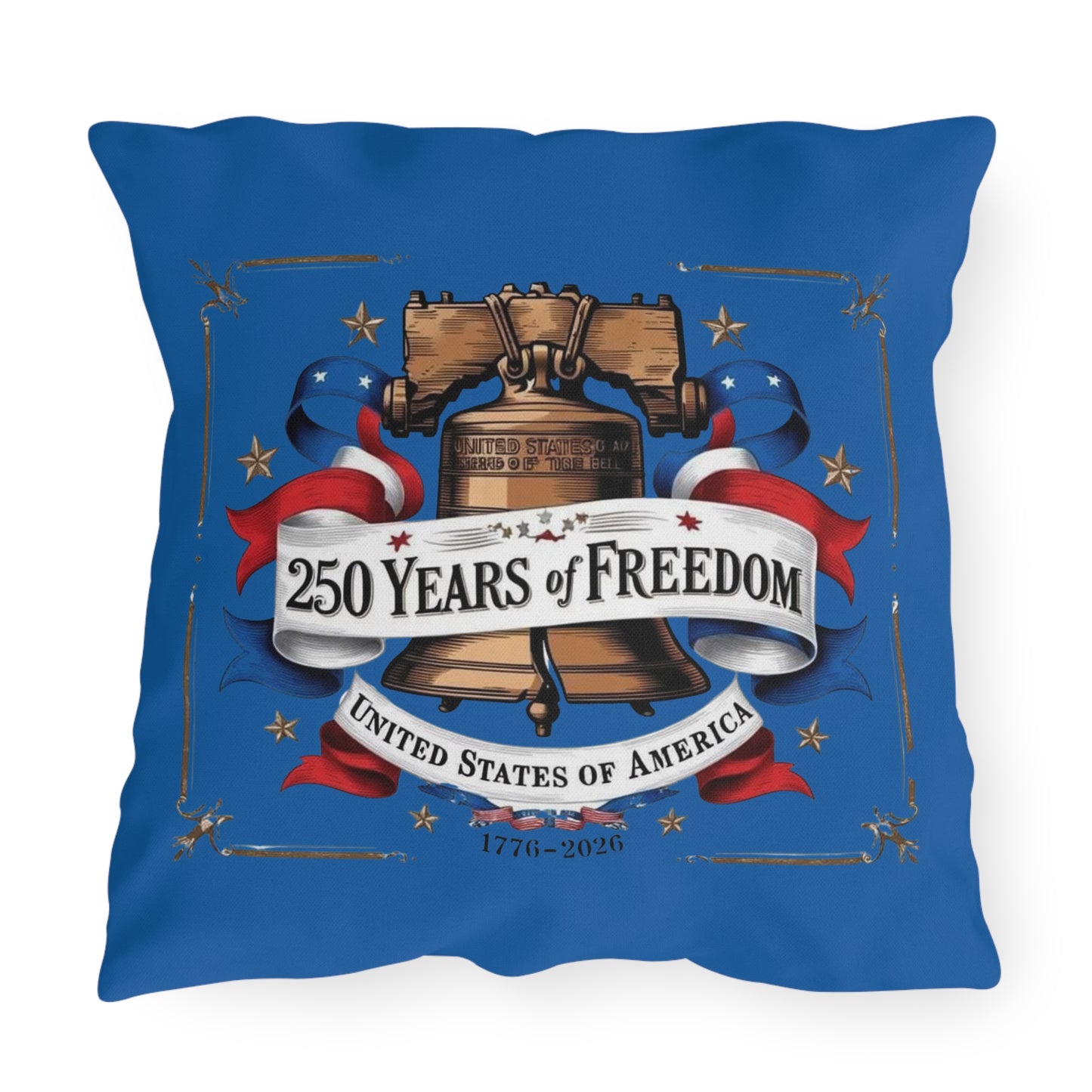 #250 250 Years of Freedom Liberty Bell Outdoor Throw Pillow