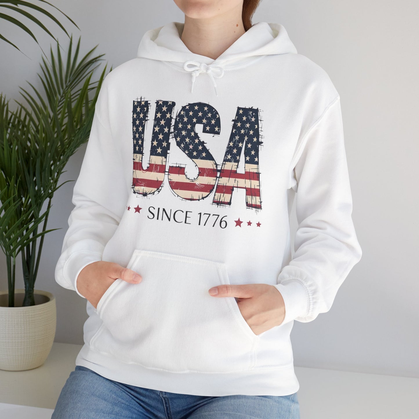 #250 USA Flag "USA Since 1776" Patriotic Hoodie