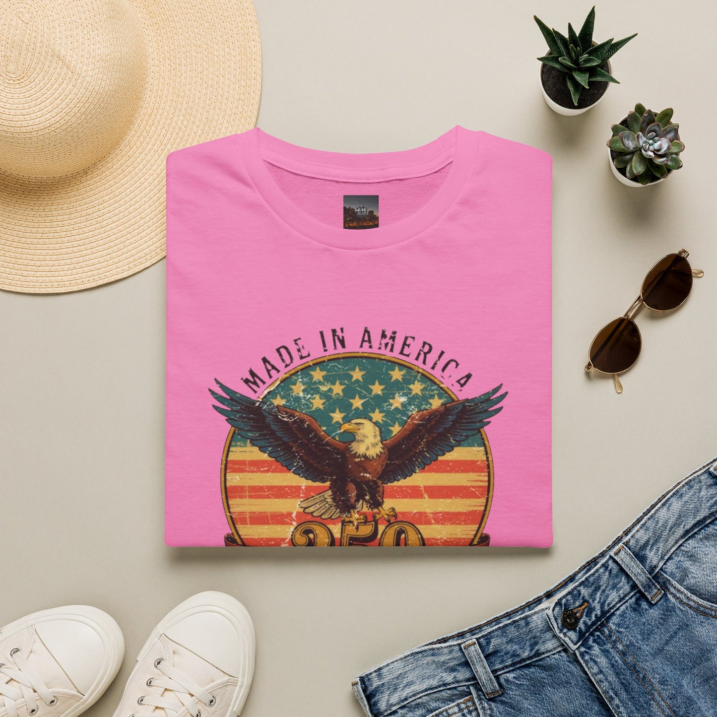 #250 Made in America Eagle 250th Anniversary Patriotic T-Shirt