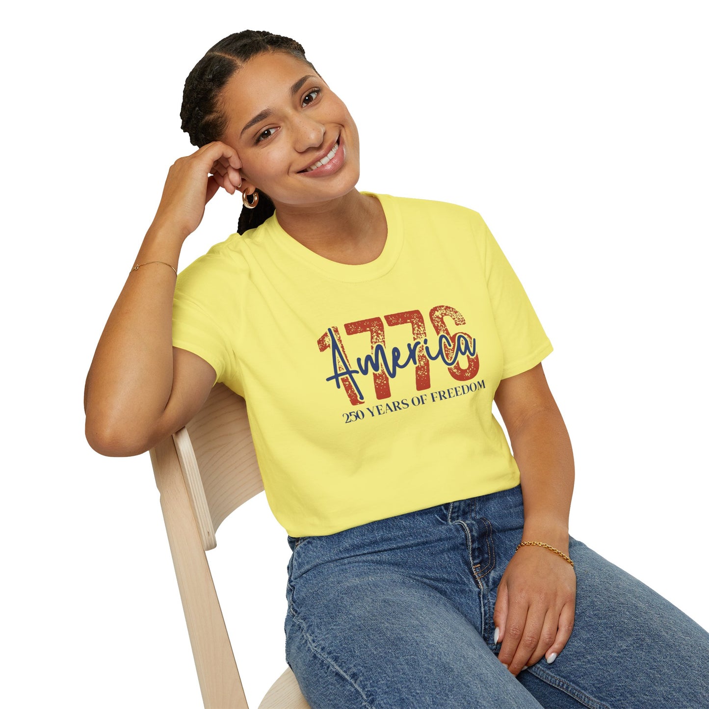 #250 1776 America: 250 Years of Freedom' Patriotic Independence Day Soft-Style Tee