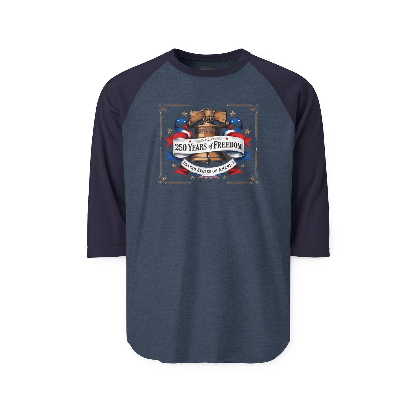 #250 250 Years of Freedom Liberty Bell Raglan Shirt Baseball Tee